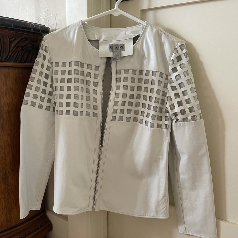 NATTO XS GenuineLamb Leather White Jacket